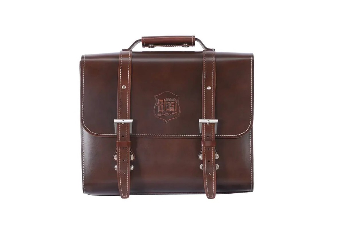 BACK RACK PANNIER CASE – DARK BROWN GENUINE LEATHER